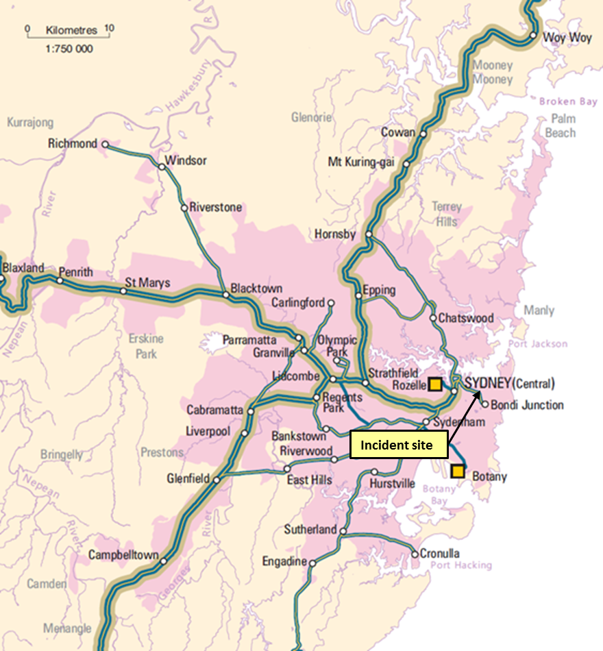 Figure 6: Eastern Suburbs Rail line diagram